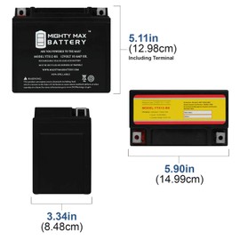 Mighty Max Battery YTX12-BS 12V 10AH Battery for Arctic Cat 250 2x4 1999-2009