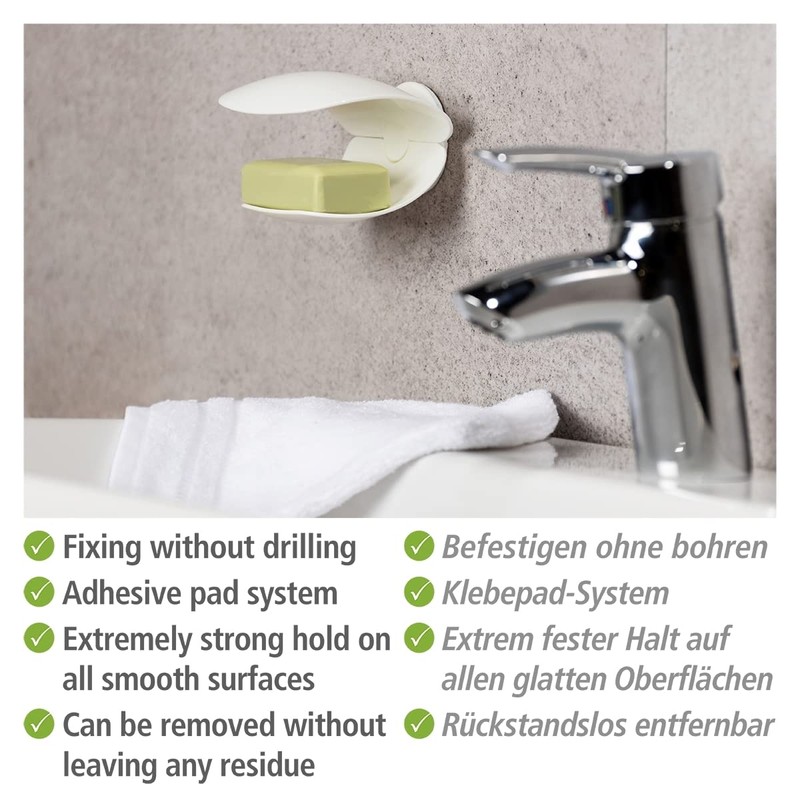 WENKO Turbo-Loc® Sora Wall Soap Tray, No Drilling Required in