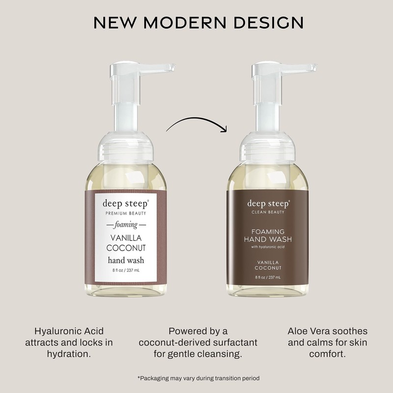 Deep Steep Foaming Hand Wash, Vanilla Coconut, 8 oz –