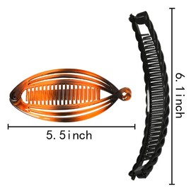 4 Pcs Banana Clip Clincher Comb Set for Hair Pony Fishtail Hair Clips for Women Girls Curly Thick Hair Accessories for Women Hair Banana Combs No Slip Fish Hair Barrettes