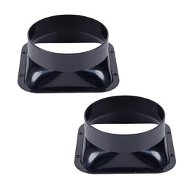 Saki&Masa Duct Connector Rectangular Ventilation Exhaust Square Straight Pipe Flange Duct Connector Flange Ventilation System Plumbing Parts Black Set of 2 (100mm)