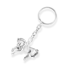 Sterll Mens 925 Silver Oxidised Horse Key Pendant Gift Boxed Boyfriend Gift, silver