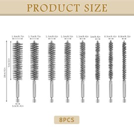 8 PCS Stainless Steel Wire brush for drill Small Wire Brush and Cleaning Brushes Set Cleaning Steel Brush Hex Shank Handle for Power Drill Cleaning Rust and Removing Paint