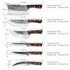 MDHAND Handmade HAND FORGED DAMASCUS STEEL CHEF KNIFE Set Kitchen