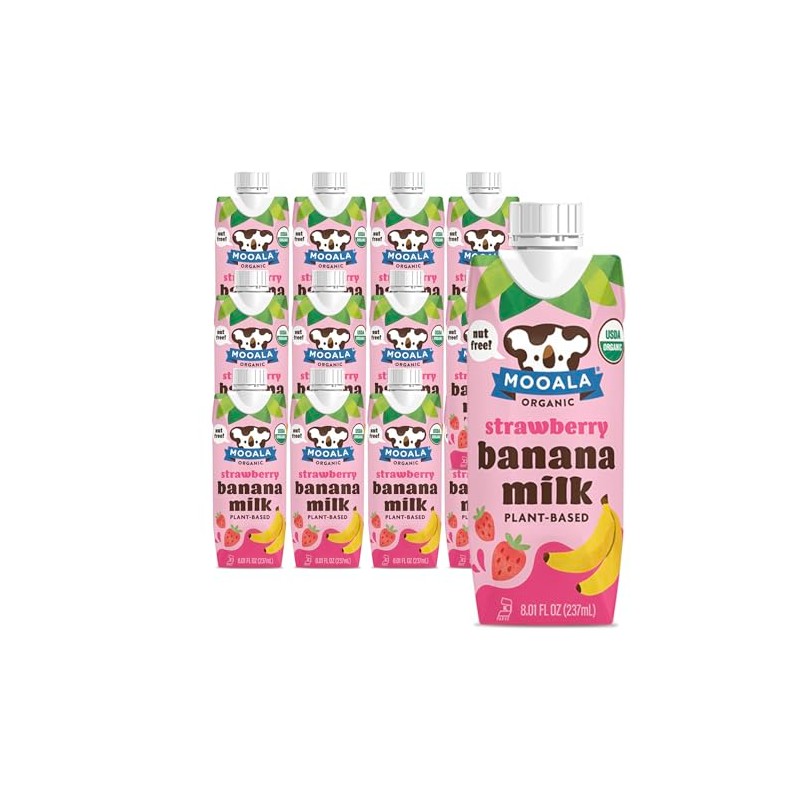 Mooala Strawberry Bananamilk Organic Shelf Stable 237 mL Case 12