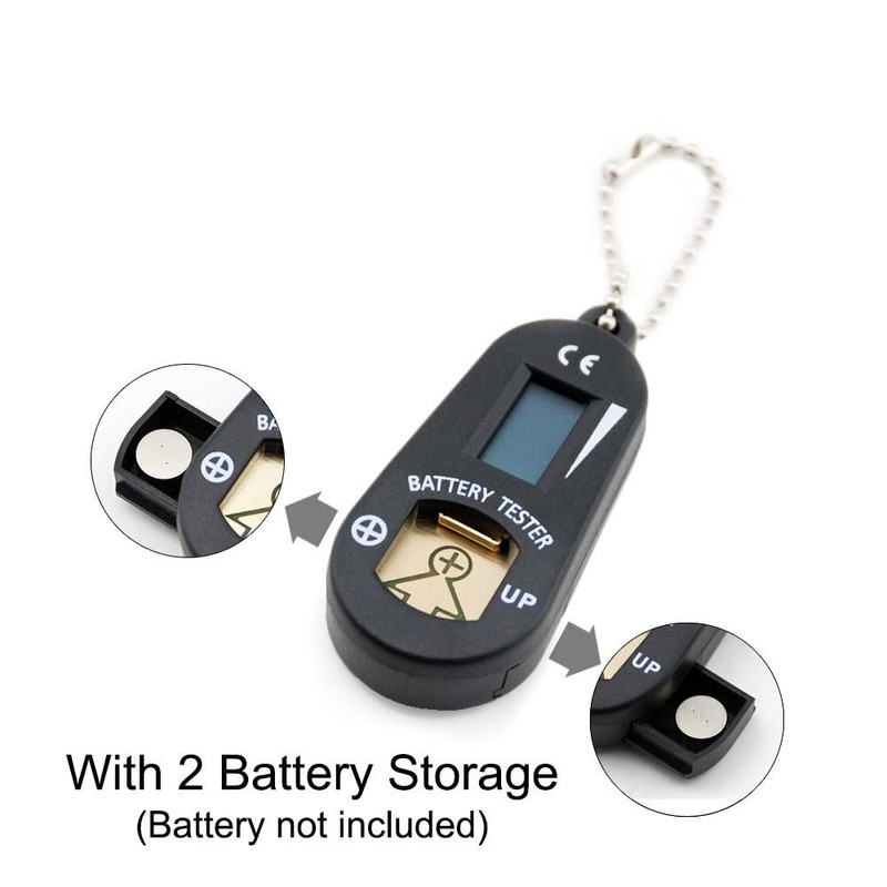 Hearing Aid Battery Testers with Spare Battery Storage Compartment (Black)