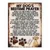 MY DOG'S BEDTIME PRAYER RETRO STYLE METAL TIN SIGN/PLAQUE (GOLDEN