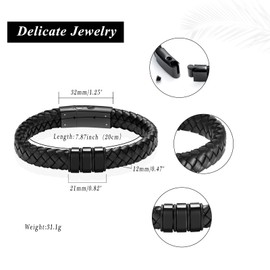 VCCWYQK Cremation Jewelry Urn Bracelet for Ashes for Men Women Keepsake Memorial Cuff Bangle Braided Leather Wristband Bracelet for Loved One