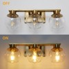 PAZALA 3 Lights Brushed Gold Vanity Light for Bathroom Lighting,