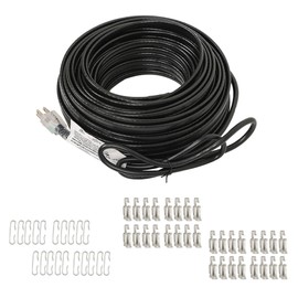 LiGuVCY Heating Cable for Metal And Plastic Gutters/Downspouts, Self-Regulating Roof Snow Deicing Heat Tape for Freeze Protection, Essential for Melting Snow on Roofs (120FT)