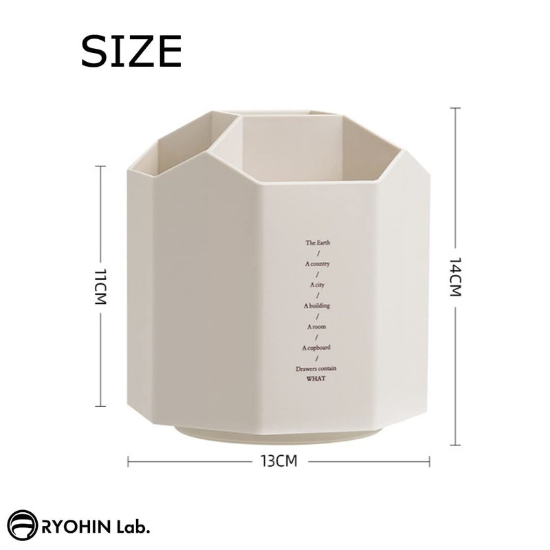 RYOHIN Lab. Pen Holder, 360 Degree Rotation, Large Capacity, Pen