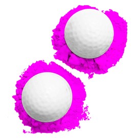 Gender Reveal Golf Ball for Baby Showers and Reveal Parties. All Natural Holi Powder. 2 Pack. (Pink)