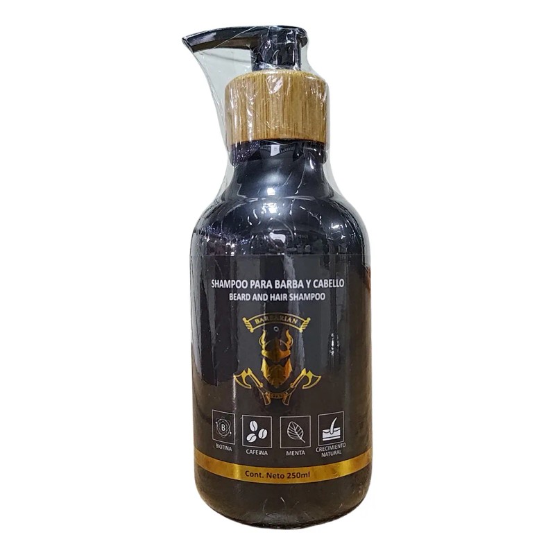 Shampoo Barba Y Cabello Crecimiento Biotina Cafeina Y Menta