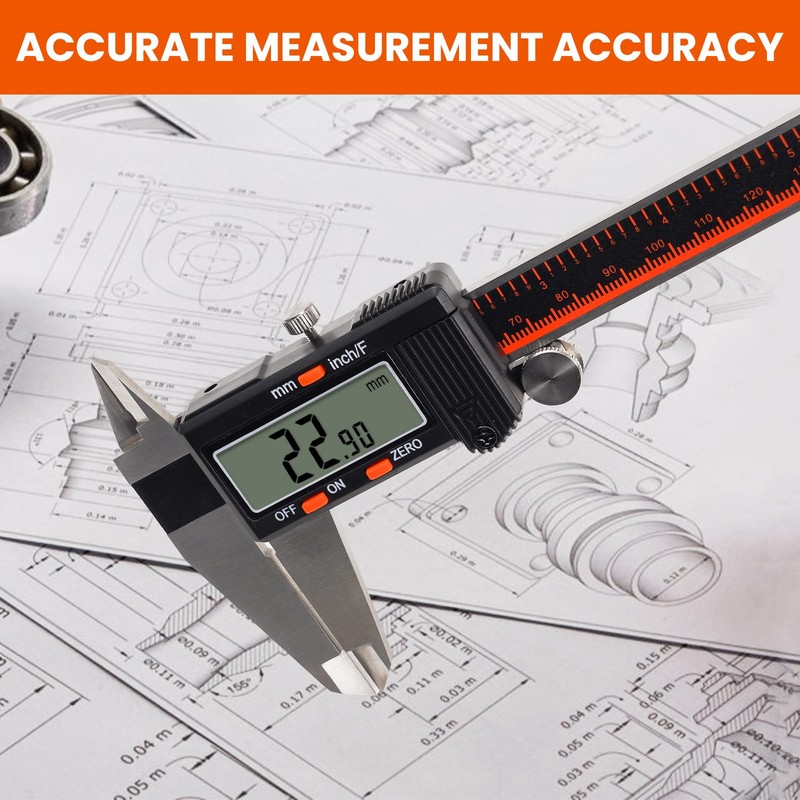 HARDELL Digital Caliper, 0-8 Inch Caliper Measuring Tool with Large