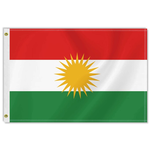 2×3 FT Kurdistan Flag,Medium 60×90 CM Kurdish Outdoor Banner,100D Decor,Doube