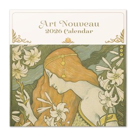 Art Nouveau Wall Calendar 2026 12" x 12" FSC® Plastic Free - Starts Week On Sunday | Family Planner Calendar 2026