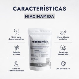 Hebbe - Niacinamida Pura para Rejuvenecimiento y Cuidado de la Piel, 50 g