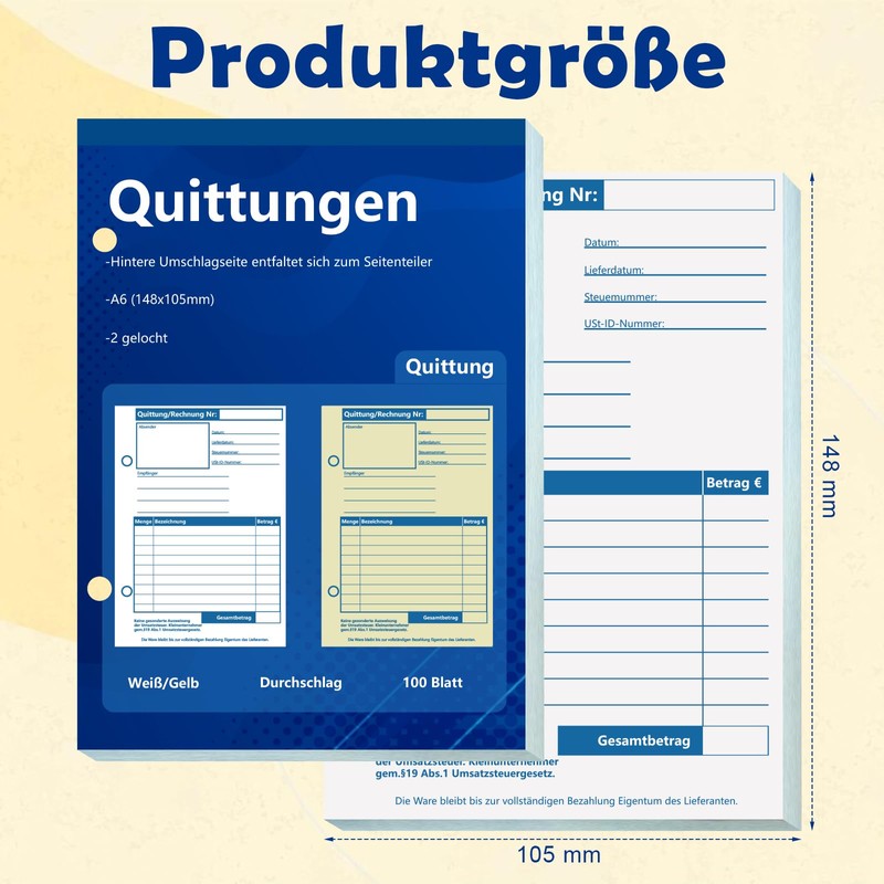 A6 Receipt Pad Duplicate Invoice Pad Small Business 2 x