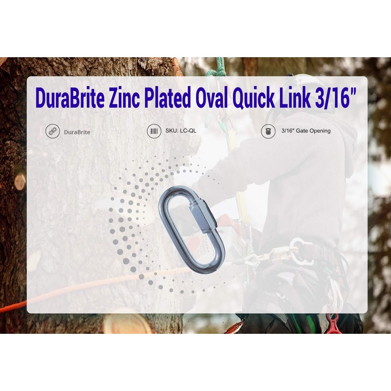 DuraBrite Zinc Plated Oval Quick Link 3/16" - Marine Grade,