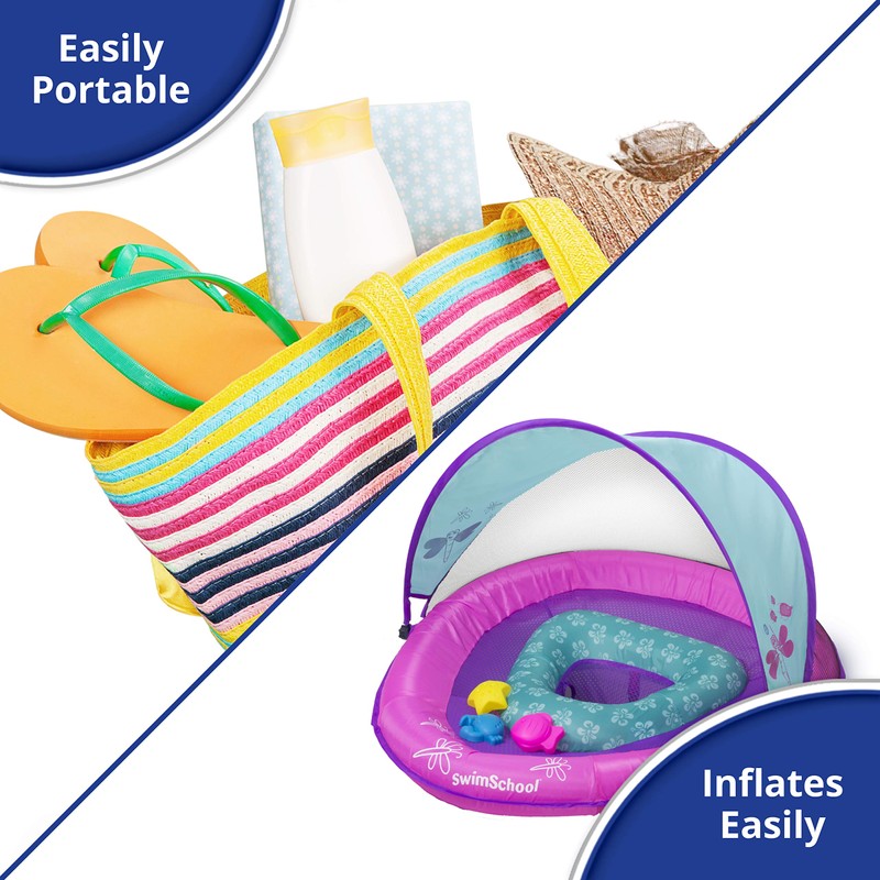 SwimSchool Deluxe Baby Pool Float with Adjustable Canopy - 6-24