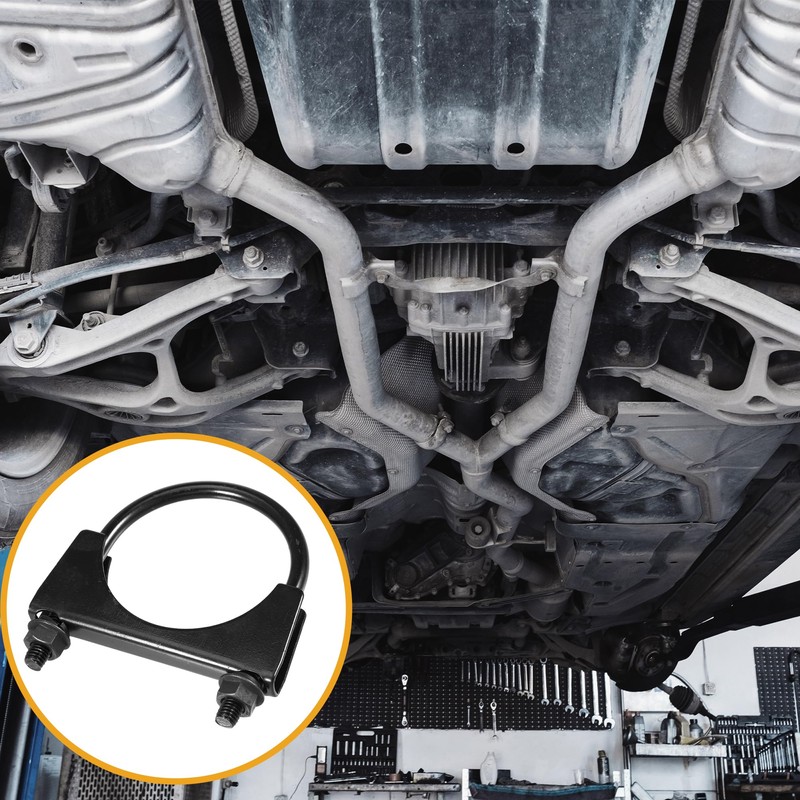Partuto 1pc 2.56" Universal Car U-Bolt Exhaust Clamp - Stainless