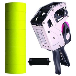 Towa® GSBB18 Price Marking & Dating Label Gun - 8 Large Digits for Easy Data Identification. Includes 8,000 Labels & Free Ink Roller (Pastel Yellow Labels)