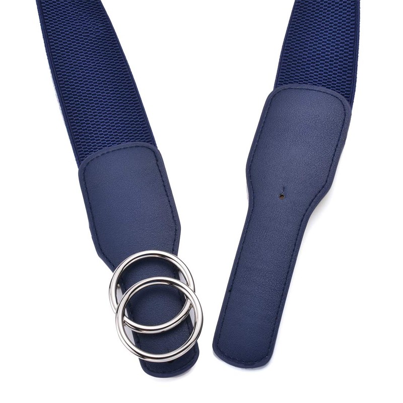 Beltox Women’s Elastic Stretch Wide Waist Belts w Double Rings