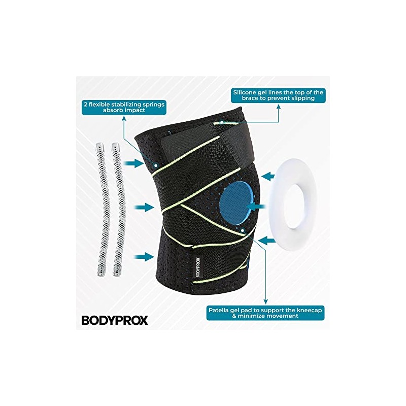 Knee Brace with Side Stabilizers & Patella Gel Pads for