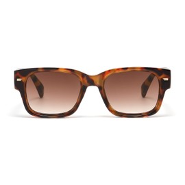 LJCZKA Retro Thick Rectangle Sunglasses for Women Men Trendy Square Chunky Sun Glasses Fashion 90s Vintage Rectangular Classic Frame UV400 Protection (Tortoise Gradient Brown)