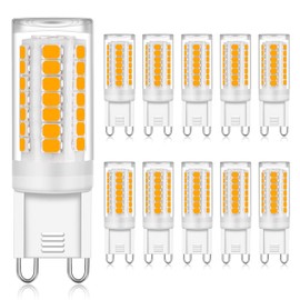 YUIIP G9 LED Bulbs 4W Warm White 3000K, 40W Halogen Bulb Equivalent, AC110V-130V G9 Bi-pin Ceramic Base LED Light Bulbs, Non-Dimmable 10-Pack