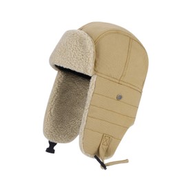 Mens Trapper Hat Trooper Hat Ear Flap Bomber Hat Winter Warm Hunting Hat Windproof Cycling Hat Thermal Ski Snowboard Hat Russian Hat Neck Warmer Lamb Wool Lining Outdoor Sports Hat Headwear Khaki