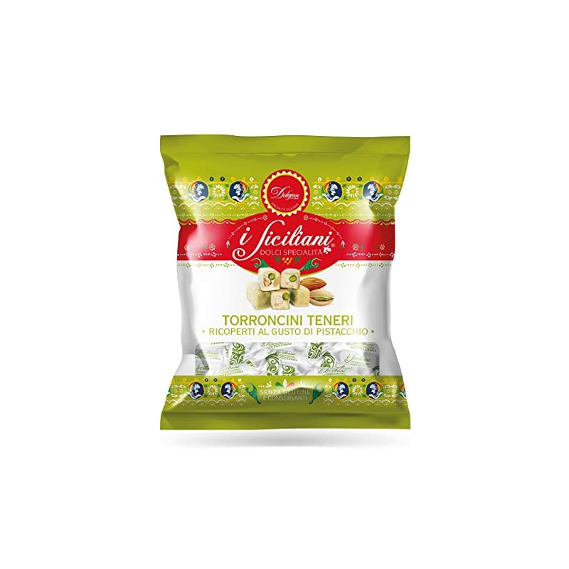 I Siciliani Soft Pistacchio & Almond Torrone Nougat bite size