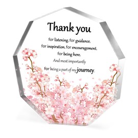 AWARDSEN Coworker Gift Office Desk Decor for Women 4.7 * 0.6 Inch Thanksgiving Gifts Acrylic Plaque Christmas Gift for Teacher Friends Thank You Gifts for Women Grateful Keepsake(Nonagon)