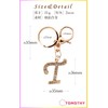 TOMOTHY Initial Key Chain, Initial Charm, Pair of Keychains, Women's,