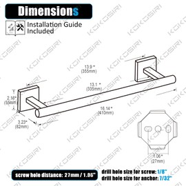 KOKOSIRI Hand Towel Bar Bathroom Towel Holder for Bath Kitchen Cabinet Towel Rails 16 Inch Oil Rubbed Bronze Stainless Steel B4005ORB-L16