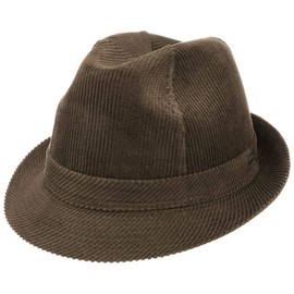Lipodo Molinar Men's Corduroy Hat - Men's Hat Made of Cotton - Hat Sizes 55-62 cm - Trilby Made of Cord - Fabric Hat with Grosgrain Ribbon and Lining - Cord Hat Summer / Winter, brown, 56
