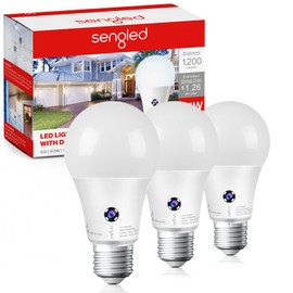 Sengled Dusk to Dawn LED Outdoor Light Bulb, 75 Watt Equivalent, 1200 Lumens, 5000K Daylight LED Light Bulb, Automatic On/Off Sensor Light Bulb for Porch Garage Lighting, 3 Pack