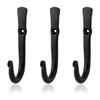 Fayesia Living Black Wall Hooks for Hanging - Blacksmith Handcrafted