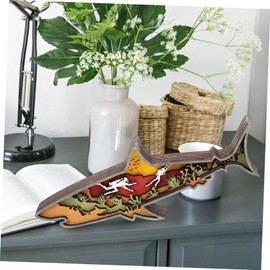 Ciieeo Shark Decor for Home 3d Wooden Shark Art Unique Desktop Decoration for Living Room Bedroom