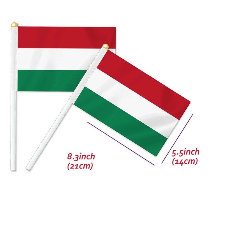 10 PCS Hungary Handheld Small Flag, Hungarians Hand held Mini
