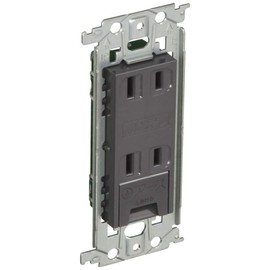 Panasonic Advanced Series WTL1532H Double Outlet with Embedded Ground Terminal with Metal Frame Gray