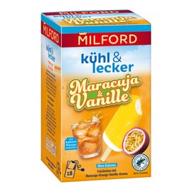 MILFORD Cool & Delicious Passion Fruit Vanilla Fruit Tea with Passion Fruit Orange Vanilla Aroma 18 Tea Bags