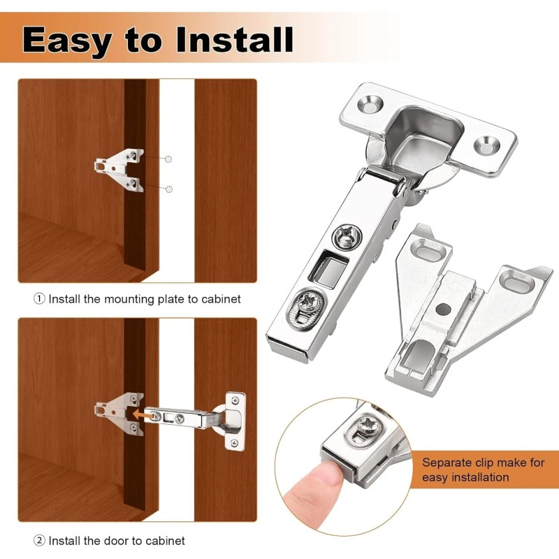 Probrico Full Overlay Soft Opening Clip On Face Frame Mounting