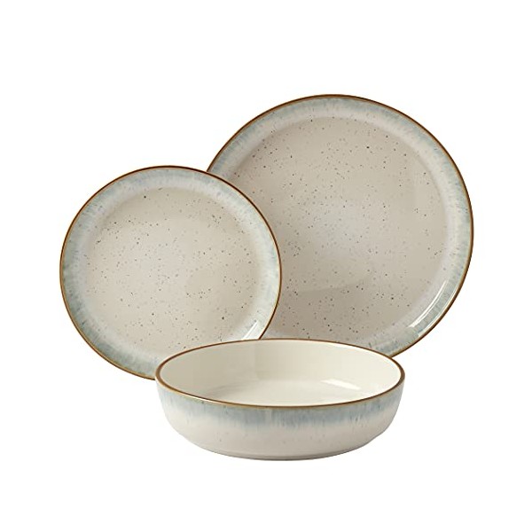 Tabletops Gallery Speckled Farmhouse Collection- Stoneware Dishes Service for 4