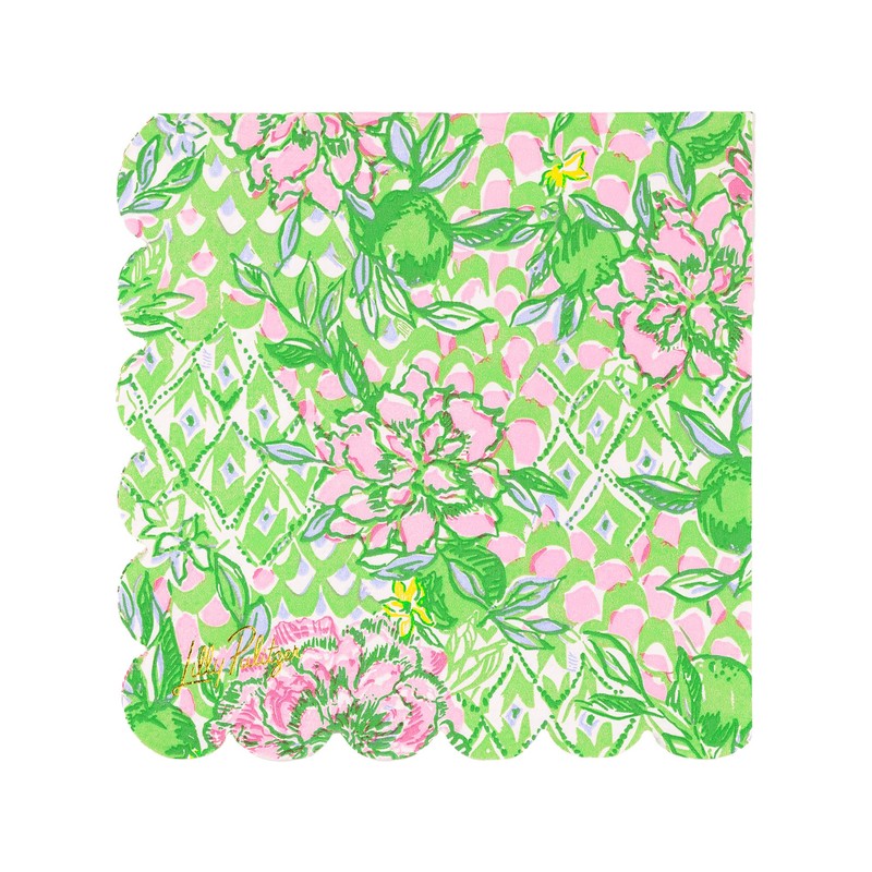 Lilly Pulitzer Disposable Decorative Paper Cocktail Napkins, Napkin Holder Refill