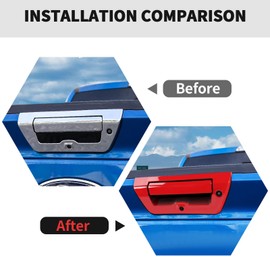 RT-TCZ Tailgate Handle Cover Rear Door Handle Cover Trim Decoration Exterior Accessories for Ford F150 2015-2020 (Red)