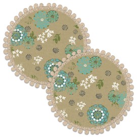 Heritage Lace Zinnia Doilies, 10" Round, Green
