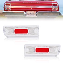 VYNTRAL Reverse Back Up Lamp Light Lens Compatible with Chevelle Malibu 1964, [DOT Certified] [IP67 Waterproof] Rear Bumper Reflector Light Lens [No Bulbs], 2 PCS, Clear Lens