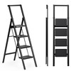 SOLADDER Step Ladder 4 Step Folding Stool with Anti-Slip Widened