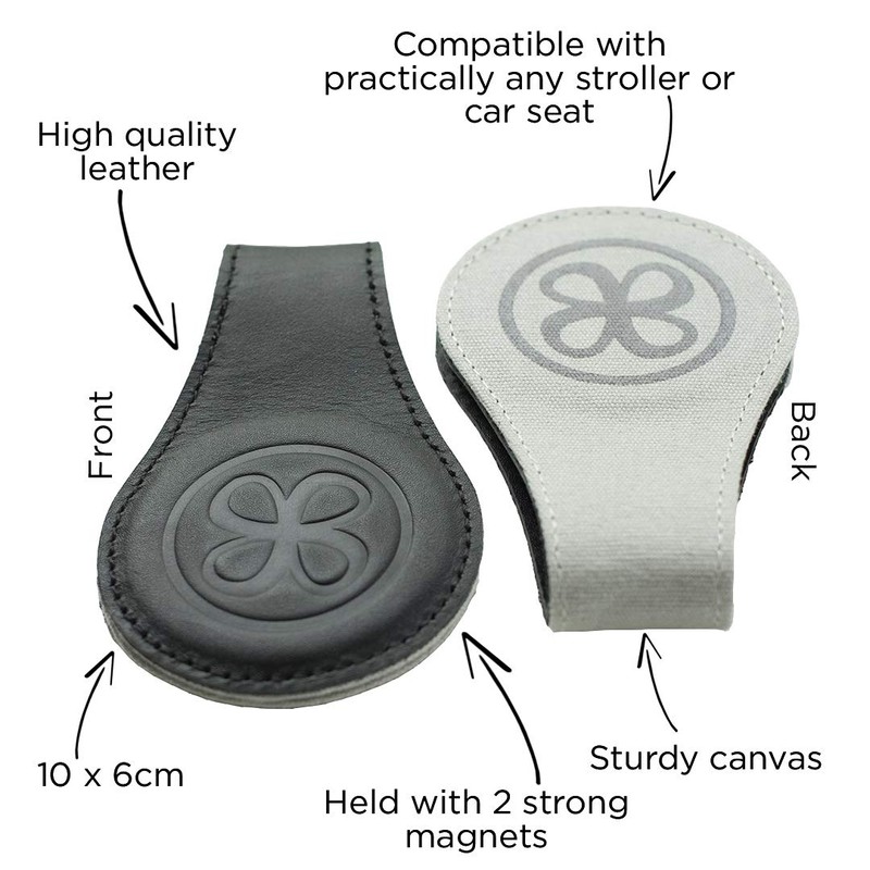 2 STK Cloby Swaddle Magnet Clips Leather 2 farbig Rear